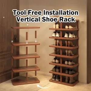 Tool-Free Assembly Vertical Shoe Rack Narrow Multi Layer Staggered Footwear Organizer For Doorway Small Home Rak Kasut