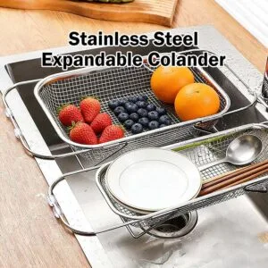 Telescopic Sink Drain Basket Kitchen Sink Dish Drying Rack Bakul Penyaring Teleskopik