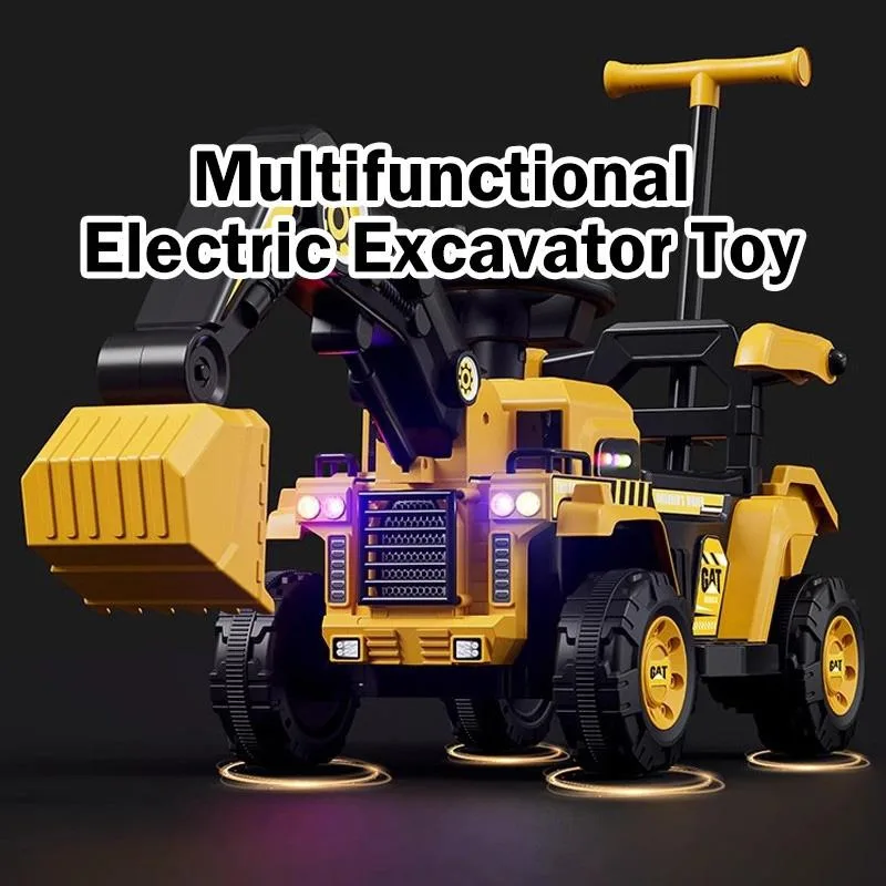 Large Electric Excavator Toy for Kids Rechargeable Construction Digger Truck Engineering Vehicle Jengkaut Elektrik