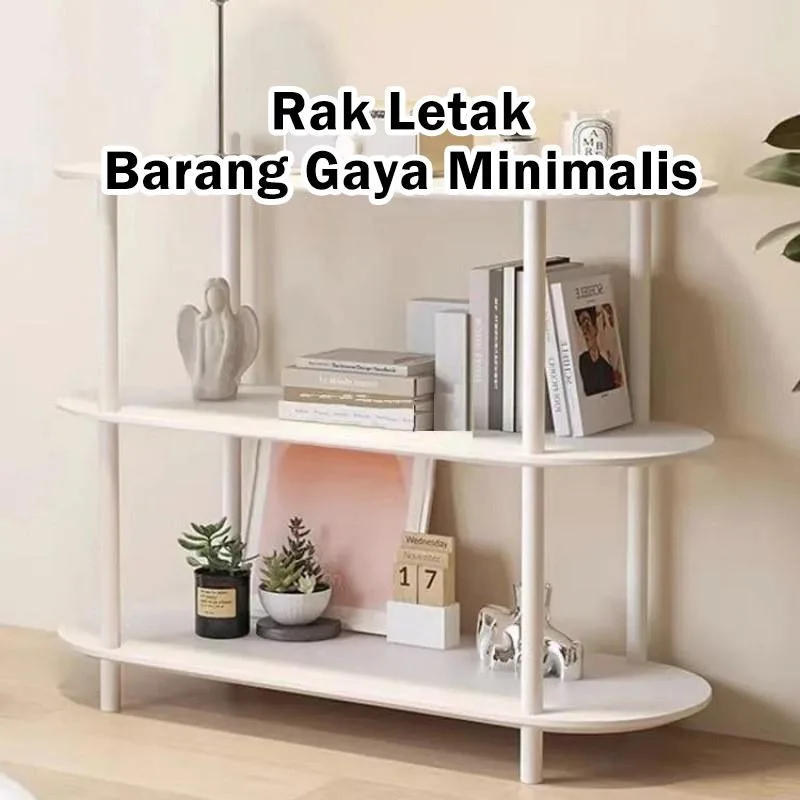 Rak Simpanan Berlapis Ringkas untuk Ruang Tamu & Bilik Tidur, Rak Paparan Lantai Serbaguna