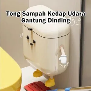 Tong Sampah Lekap Dinding Gaya INS, Kapasiti Besar dengan Penutup untuk Bilik Air & Rumah