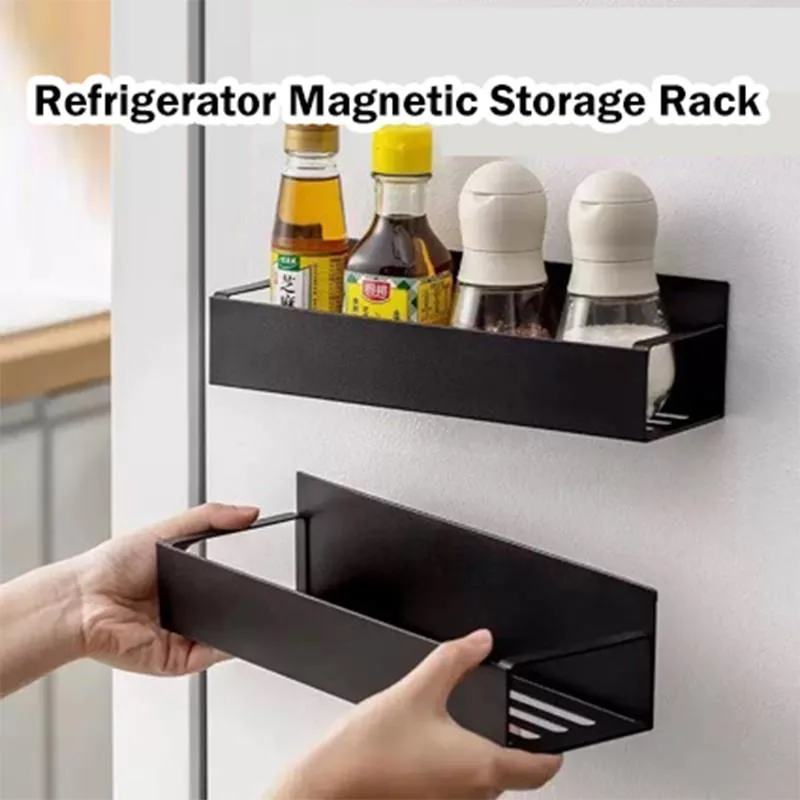 Magnetic Refrigerator Rack No Drill Seasoning Holder Washing Machine Side Storage Rak Magnetik Untuk Peti Sejuk