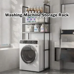 Laundry Room Storage Rack Over Washing Machine Organizer Shelf Metal Frame Rak Penyimpanan Atas Mesin Basuh