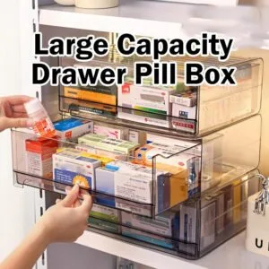 Drawer Style Medicine Box Transparent First Aid Kit Family Pharmaceutical Storage Kotak Ubat Berlaci Lutsinar