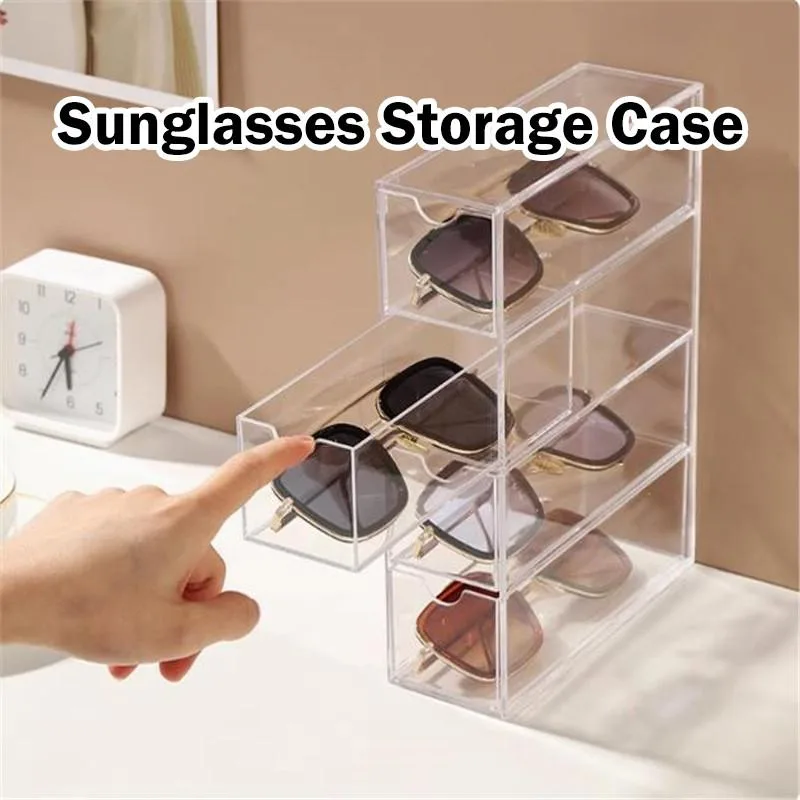 Multi Layer Drawer Type Desktop Sunglasses Storage Display Cabinet Kotak Simpanan