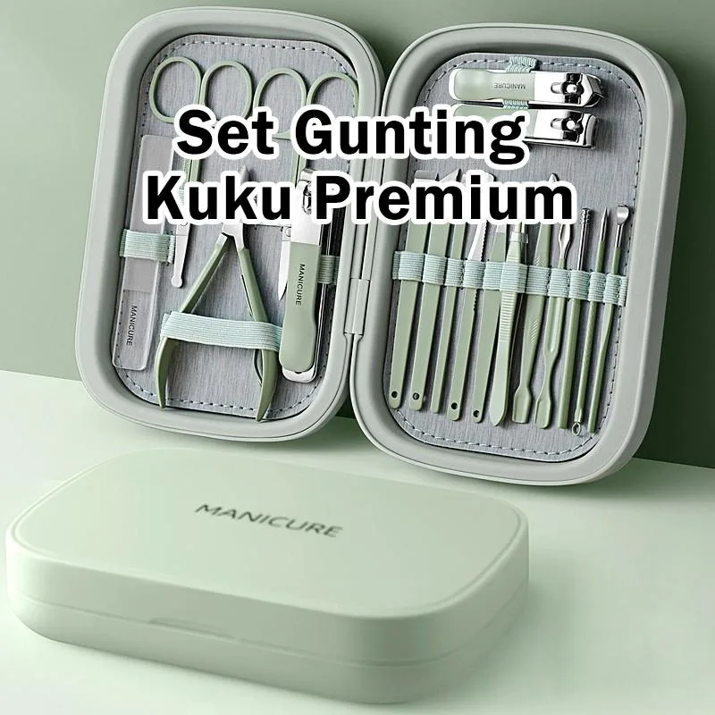 Set Pemotong Kuku Keluli Tahan Karat Profesional, Kit Penjagaan Kuku Pelbagai Fungsi