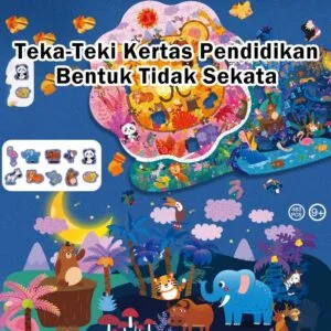 Puzzle Kanak-Kanak Bentuk Haiwan Tidak Teratur 300-500 Keping, Mainan Kertas Pendidikan Baharu