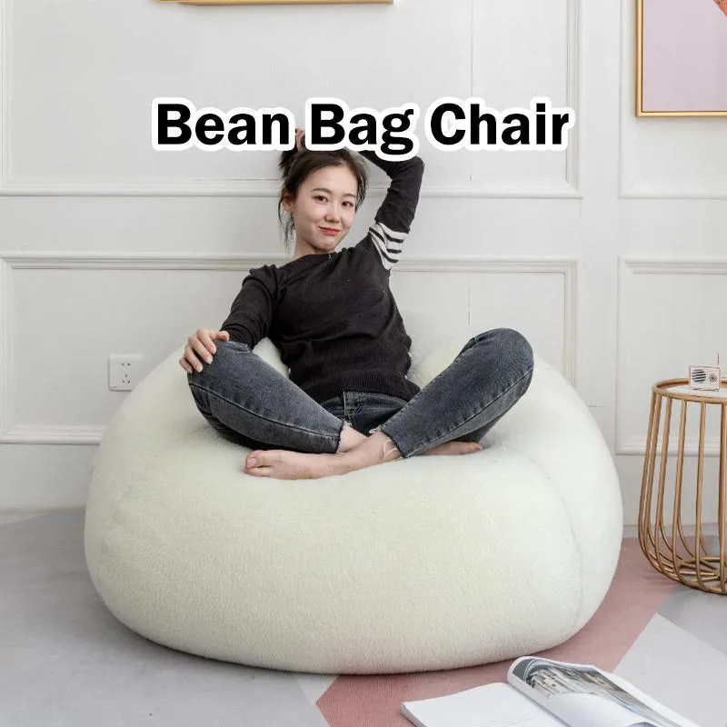 Fluffy Sherpa Lamb Wool Bean Bag Sofa Single Seater Leisure Tatami Floor Chair For Living Room Kerusi Bean Bag