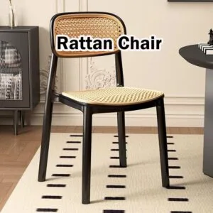 Imitation Rattan Chair Plastic Stackable Backrest Chair No Assembly Required Kerusi Rotan Plastik