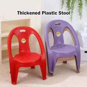 Thickened Plastic Stool Low Back Home Kitchen Chair With Small Backrest Kids Seat Stackable Kerusi plastik
