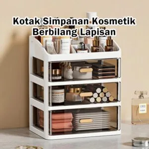 Kotak Simpanan Kosmetik Plastik Berlapis Meja, Kotak Simpanan Lutsinar untuk Kabel Data