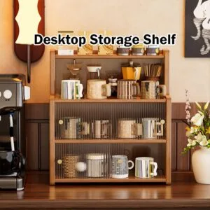 Multilayer Cup Holder Stand Desktop Mug Organizer Rack Kitchen Table Rak Penyusun Meja