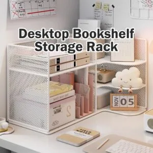 Corner Desktop Bookshelf Organizer Rack Home Bedroom Living Room Simple Rak Meja
