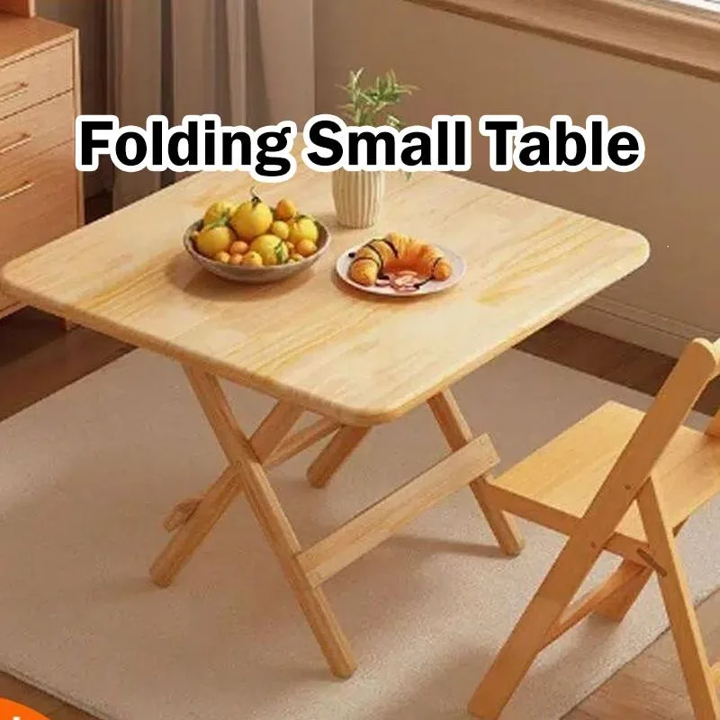 Solid Wood Folding Table Dining Table Outdoor Square Table Meja Lipat Kayu Padat