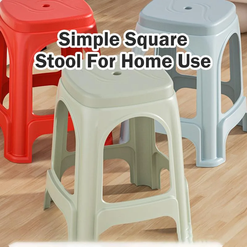 Thickened Plastic Stool Square Non Slip Chair High Strength Durable Home Kerusi Plastik