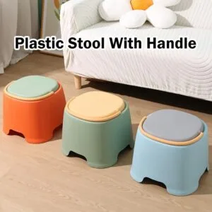 Plastic Stool With Handle Thickened Home Living Room Dining Chair Anti-slip Kerusi Plastik