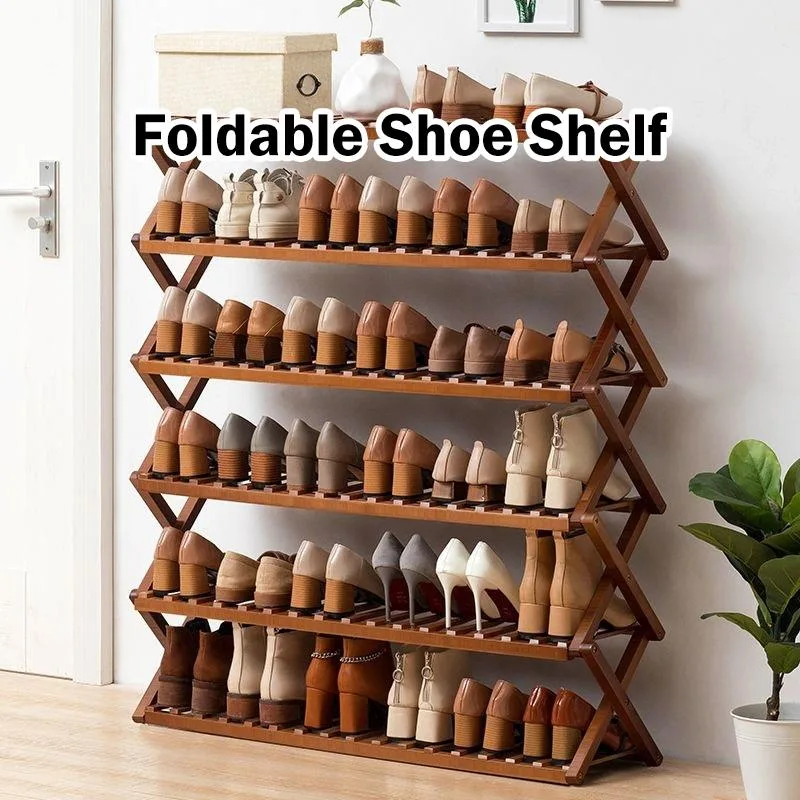 Foldable Shoe Rack Multi Tier Entryway Organizer No Assembly Space Saving Compact Home Storage Rak Kasut