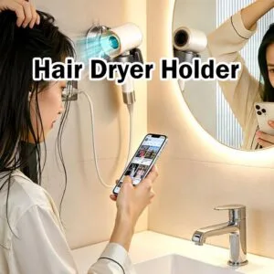 Hair Dryer Holder Suction Cup Wall Mount Rack Penyangkut Pengering Rambut