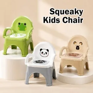 Kids Squeaky Cartoon Chair With Backrest Anti Slip Dining Stool For Baby Feeding Kerusi Kanak-Kanak