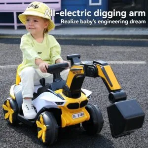 Ride On Kids Excavator Toy Rechargeable Engineering Digger Vehicle For Boys Jengkaut Elektrik
