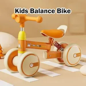 Kids Balance Bike 4 Wheels Shock Absorbing No Pedal Toddler Baby Walker Toy 1-3 Years Kereta Gelongsor Kanak-Kanak