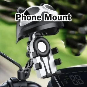 Shockproof Rain Sun Phone Mount With Mini Helmet For Electric Bike Food Delivery Rider Pemegang Telefon