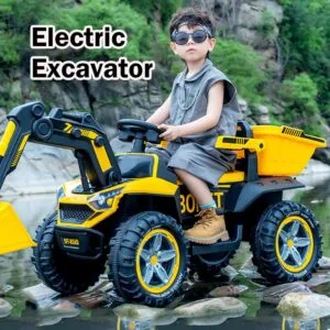 Remote Control Extra Large Kids Ride On Excavator Toy Off Road Beach 12V Dual Motor Vehicle Pengorek Elektrik