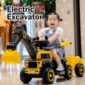 Remote Control Extra Large Electric Kids Ride On Excavator Sliding Toy Car Kereta Mainan Penggali Elektrik 4 Roda