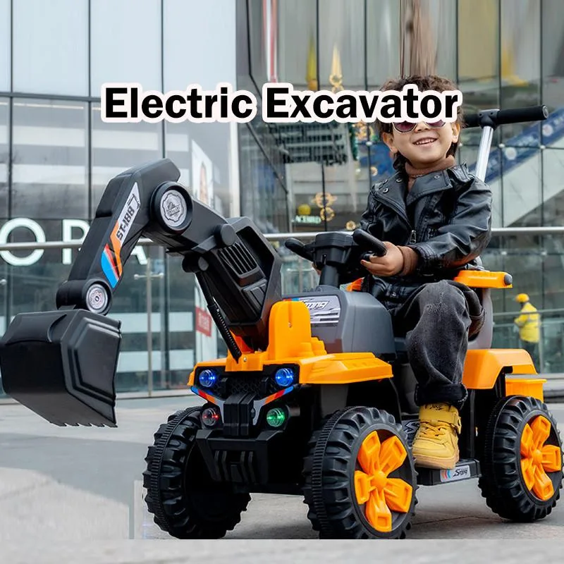 Remote Control Electric Kids Excavator Toy Dual Motor Large Rechargeable Digger Car for Boys Pengorek Elektrik