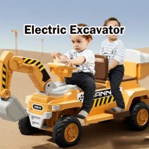 2-Seat Kids Excavator Toy Car Electric Remote Control Digger Construction Vehicle Kereta Mainan Penggali Elektrik