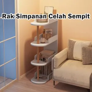 Meja Sisi Sofa Ruang Tamu, Rak Simpanan Bilik Tidur & Rak Buku Berdiri Lantai