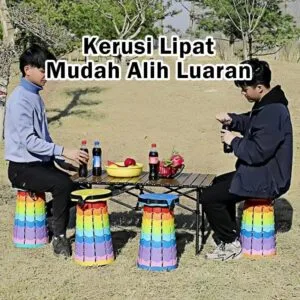 Outdoor Portable Folding Stool Chair Rainbow Folding Stool Adjustable Stool Fishing Train Stool Kerusi Lipat