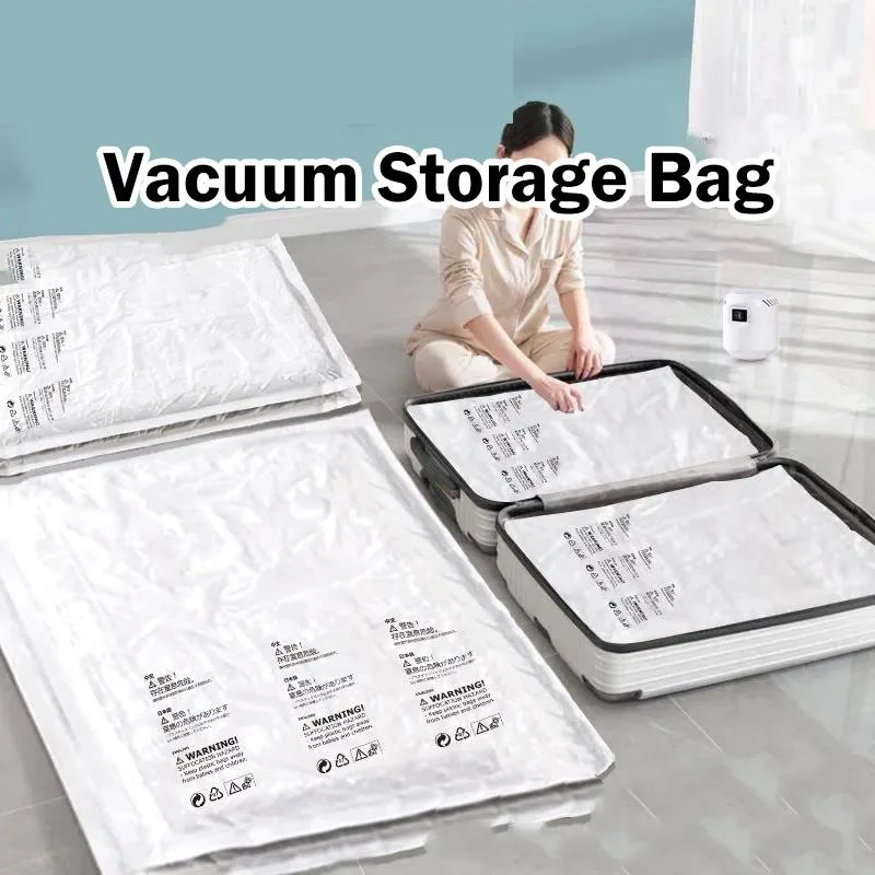 Vacuum Compression Bag Electric Pump Large Size For Bedding Clothes Storage Space Saving Home Beg Mampat Vakum