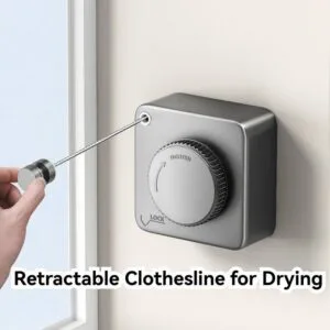 Retractable Invisible Clothesline Indoor No-Drill Laundry Drying Rope for Bathroom Balcony Tali Jemuran Boleh Tarik