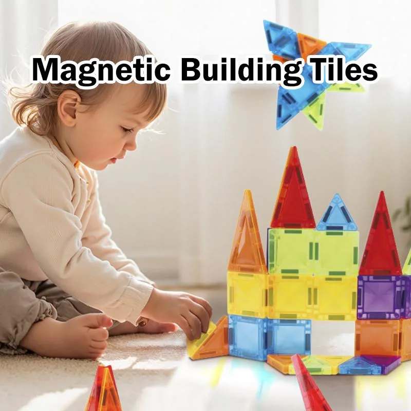 Mini Magnetic Tiles Portable Travel Set Magnetic Building Blocks Toy Mainan Jubin Magnet