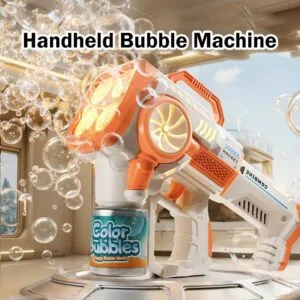 Super Electric Bubble Gun Kids Automatic Gatling Rocket Bubble Blower Toy Mesin Gelembung