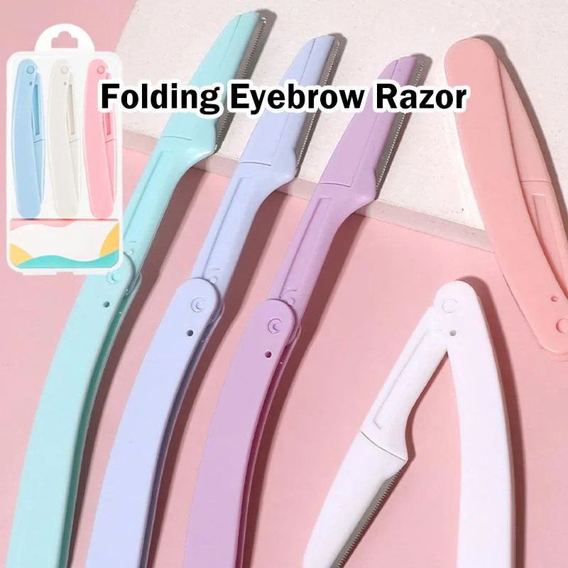Foldable Safe Anti Cut Eyebrow Razor Set For Women Eyebrow Trimming Shaver Beauty Tools Set Pisau Alis