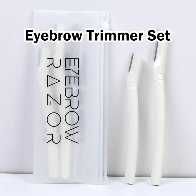 Macro Stainless Steel Eyebrow Razor Set Universal Straight Handle Eyebrow Shaver With Protective Net Set Dandan Alis