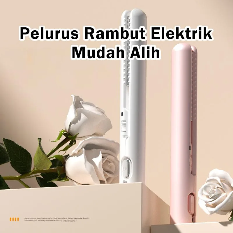 Pelurus Rambut Mini USB Mudah Alih, 2-dalam-1 Pengeriting & Pelurus untuk Asrama Pelajar