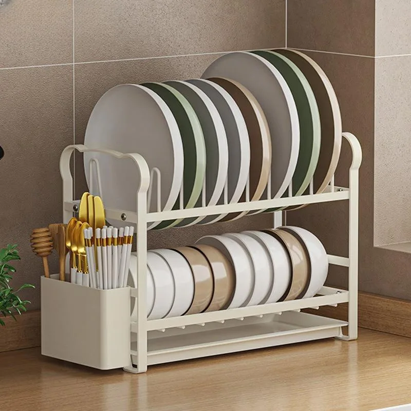 Rak Pengering Pinggan Dapur, Rak Simpanan Sudu, Pisau, Papan Pemotong & Mangkuk