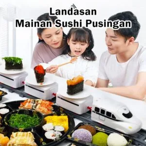 Set Mainan Kereta Api Sushi Elektrik Baharu, Trek Berpusing Interaktif untuk Parti Hari Jadi Kanak-Kanak