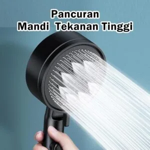 Kepala Pancuran Tangan Tekanan Tinggi 5 Mod, Penjimatan Air Boleh Laras dengan Butang Henti