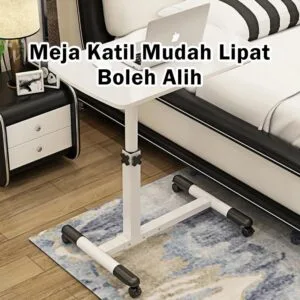 Meja Komputer Malas Mudah Alih, Meja Katil Boleh Lipat & Meja Sisi Katil Mudah Alih