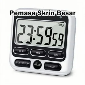 Pemasa Dapur Skrin Besar dengan Loceng, Peringatan/Amaran Boleh Laras & Suis