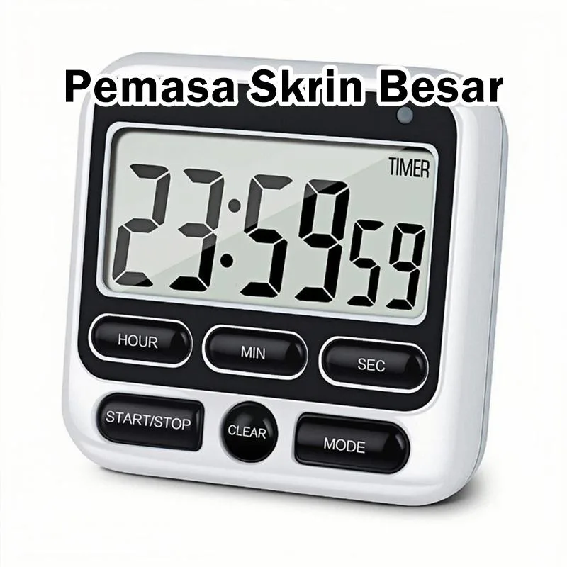 Pemasa Dapur Skrin Besar dengan Loceng, Peringatan/Amaran Boleh Laras & Suis