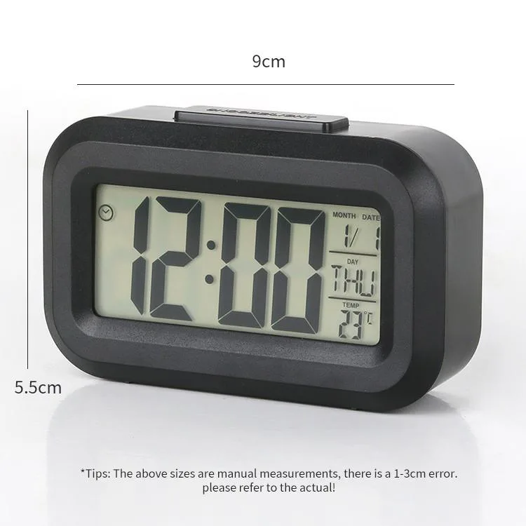 Jam Digital Mini Serbaguna dengan Lampu Malam, Suhu, Kalendar & Pemasa untuk Rumah - Image 2