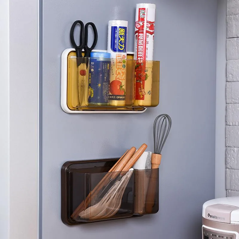 Kotak Simpanan Magnet Peti Sejuk, Pemegang Peralatan Dapur & Rak Simpanan Filem Lekat Gaya Jepun - Image 2