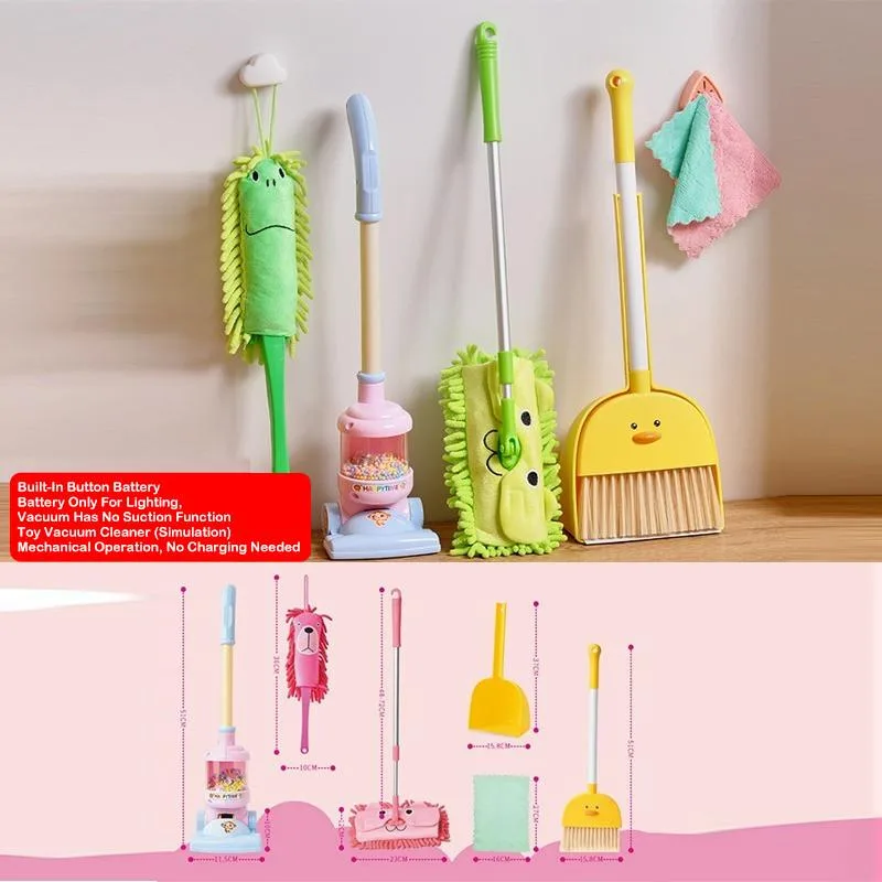 Set Mainan Edukasi Main Peranan Kanak Kanak Itik Kuning Comel Penyapu Pengorek Vacuum Mop - Image 2