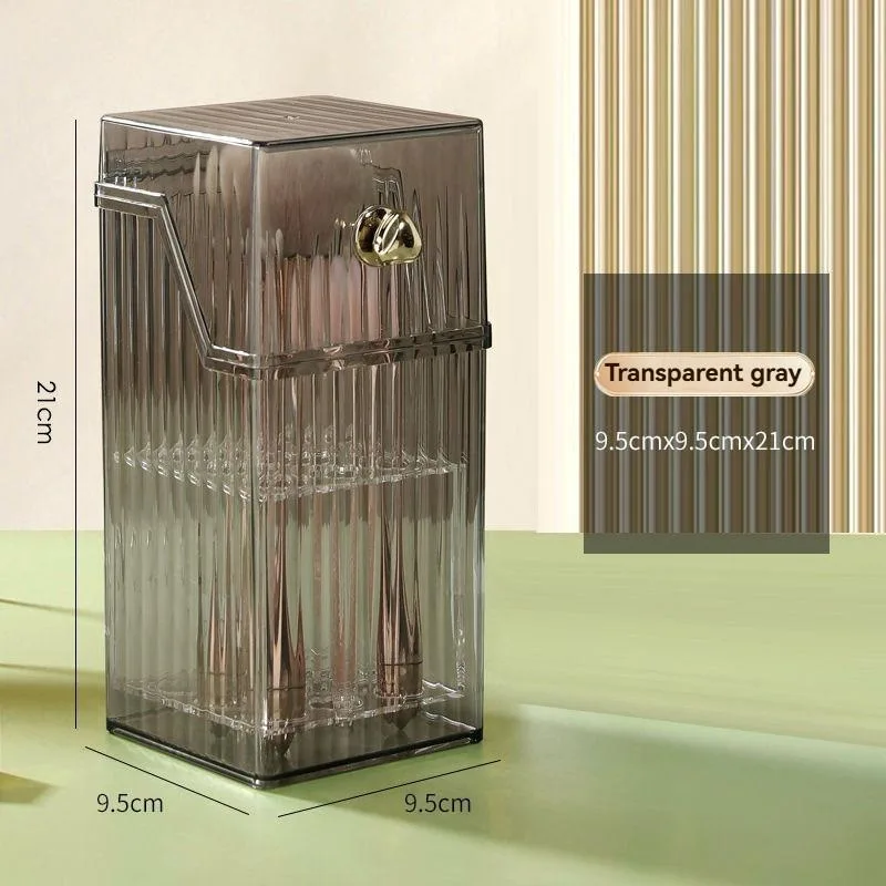 Kotak Penyimpanan Berus Makeup Kalis Debu Dengan Penutup Desktop Eyeshadow Organizer - Image 2