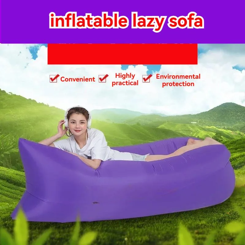 Sofa Kembung Luar Sofa Malas Boleh Lipat Mudah Alih Pantai Beg Tidur Udara Single Tilam Angin - Image 2